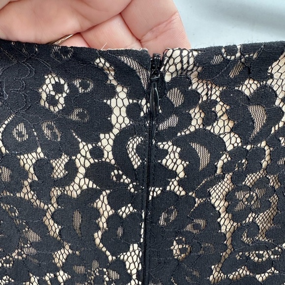 ELIZA J black Lace & faille midi length sexy whimsigoth dress. 8 - Picture 9 of 11